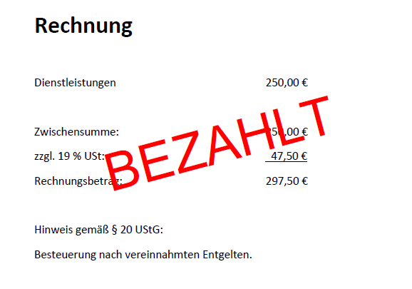 Istversteuerung wird neues Rechnungsmerkmal